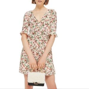 Topshop Iris Floral Ruffle Skater Dress